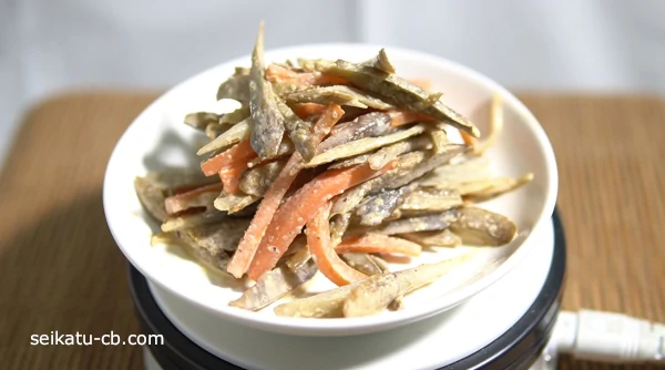 冷凍したごぼうで作ったごぼうサラダ