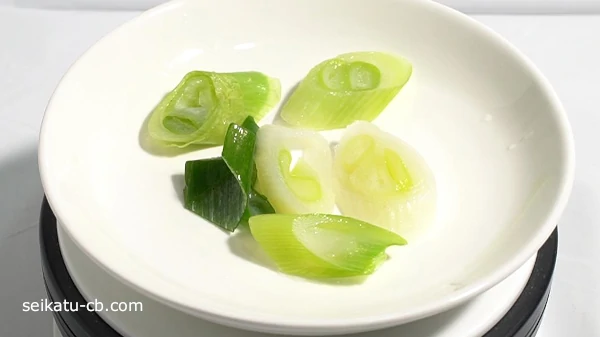 流水解凍したレンジで加熱してから冷凍した長ねぎ