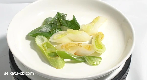 加熱解凍した生で冷凍した長ねぎ