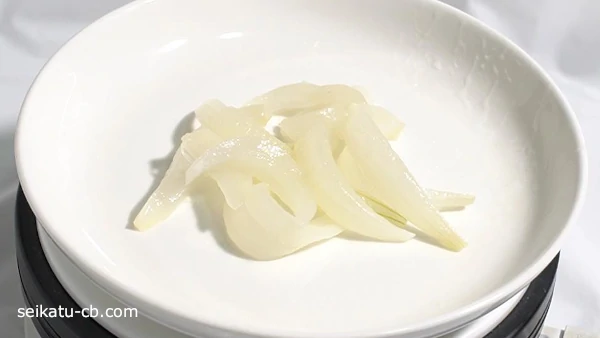 加熱解凍したレンジで2分加熱したたまねぎ