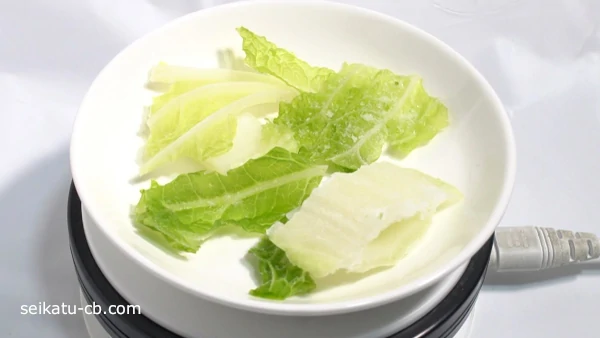 冷凍した生の白菜