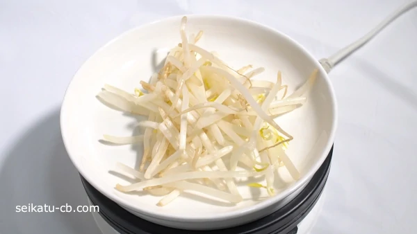 袋から出した緑豆もやし