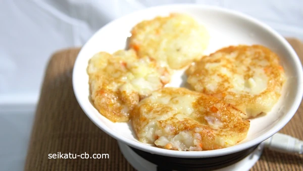 業務スーパーのポテトサラダで作ったチーズ入りいももち