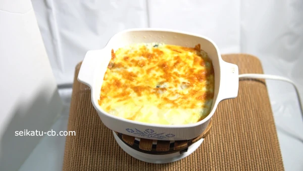 出来上がった業務スーパーのポテトサラダで作ったポテトサラダグラタン