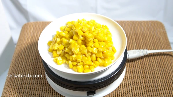 出来上がった業務スーパーの冷凍とうもろこしで作ったコーンバター