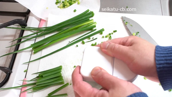 シャカシャカねぎポットに刻みねぎを入れて蓋をして冷凍保存する