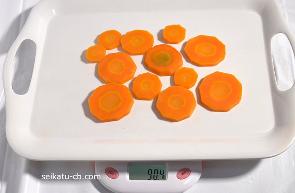 觤Ǥ��ˤ󤸤�νŤ���90.4g