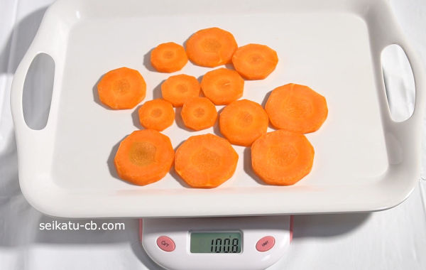 ��󥸤ǲ�Ǯ�������Τˤ󤸤�νŤ���100.8g