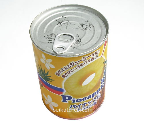 パイナップルの缶詰の画像