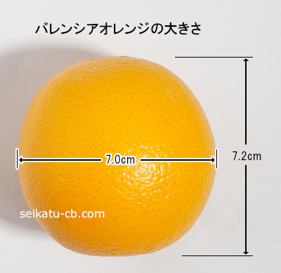 バレンシアオレンジ1個の大きさ