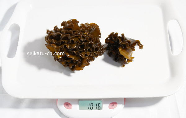 めかぶ100g分の分量