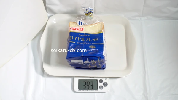 角型の食パン6枚入りの重さは393g