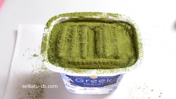 ヨーグルトで作った抹茶ティラミス