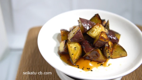 さつまいもの乱切りで作った大学芋